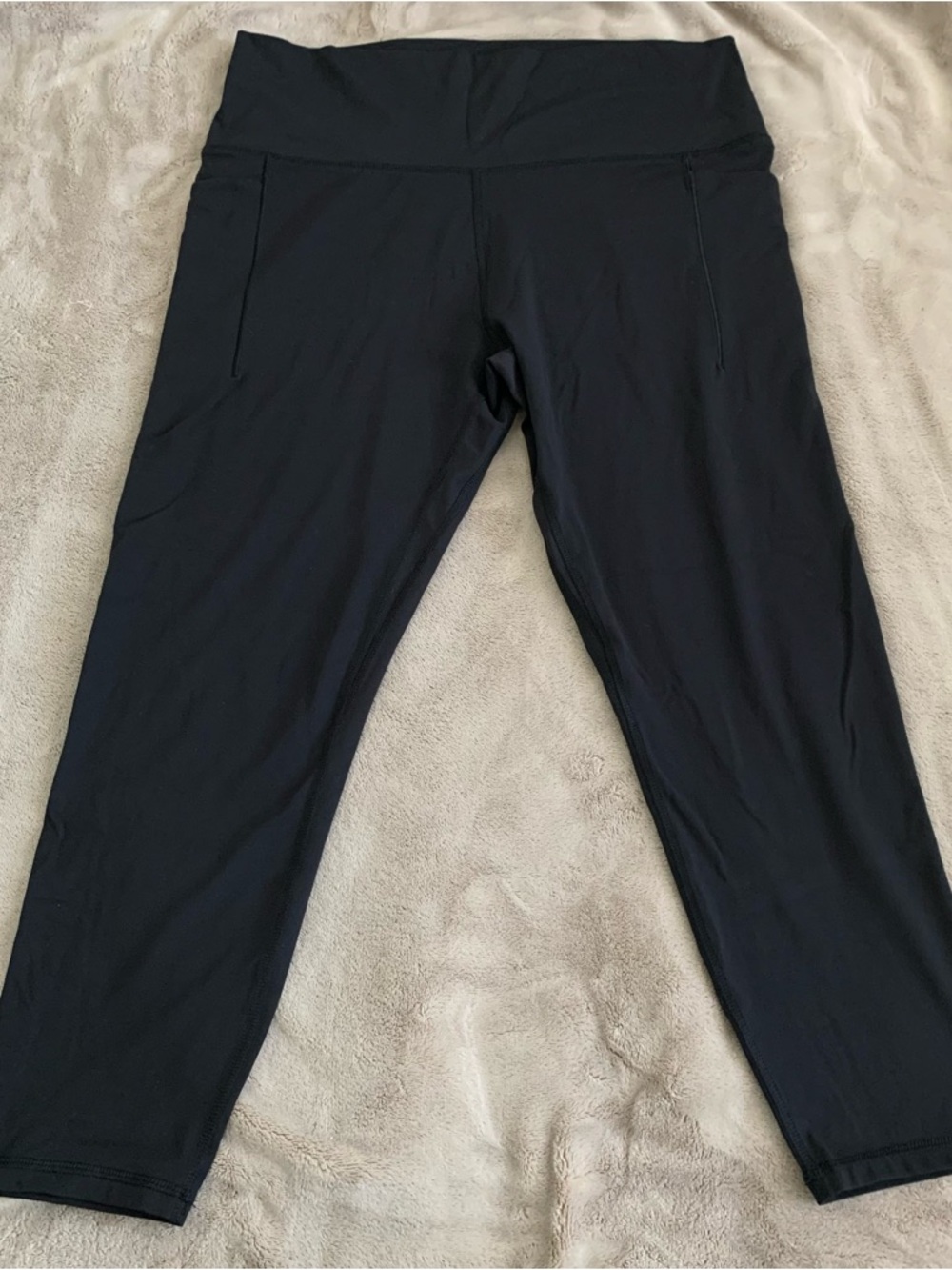Black High-Waist Active Crop Leggings Size XXL